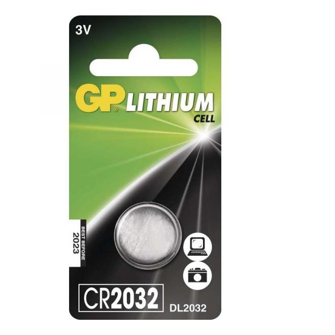 1 pçs Célula de botão de lítio CR2032 GP 3V/220mAh