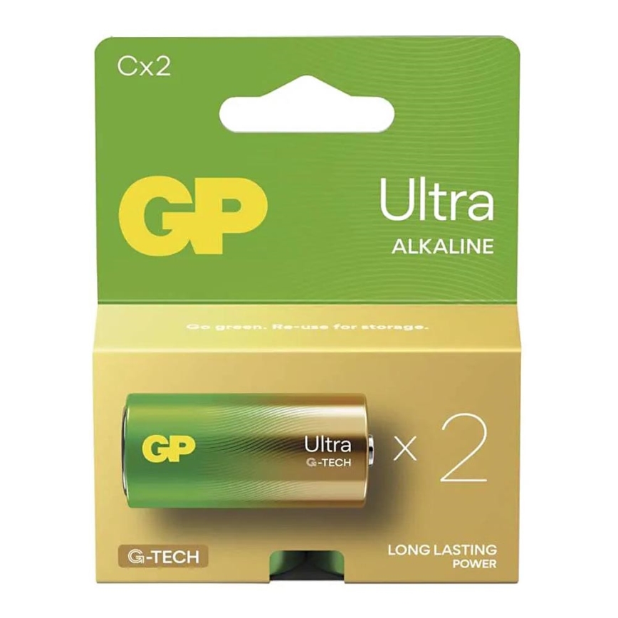 2 pçs Pilha alcalina C GP ULTRA 1,5V