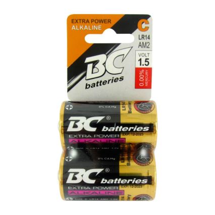 2 pçs Pilha alcalina EXTRA POWER C 1,5V