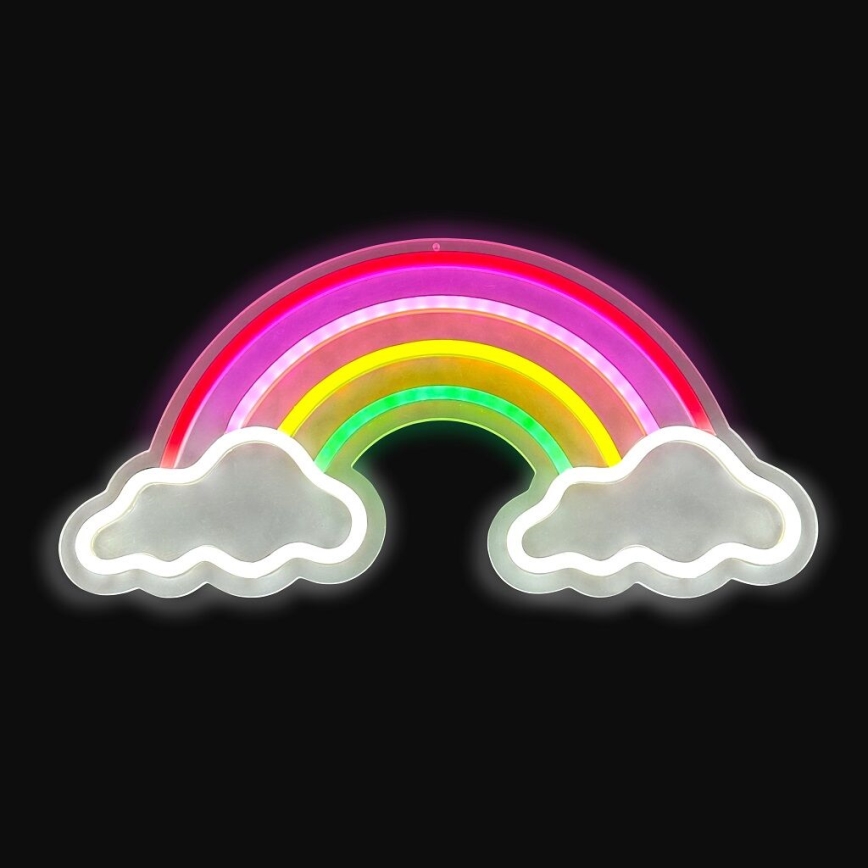 2Kids Toys - Decoração de parede LED com néons LED/5W/USB arco-íris com nuvens