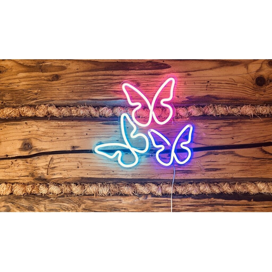 2Kids Toys - Decoração de parede LED com néons LED/5W/USB borboletas