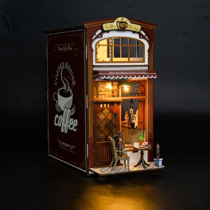 2Kids Toys - Quebra-cabeça 3D LED Suporte para Livros Café 2xAAA