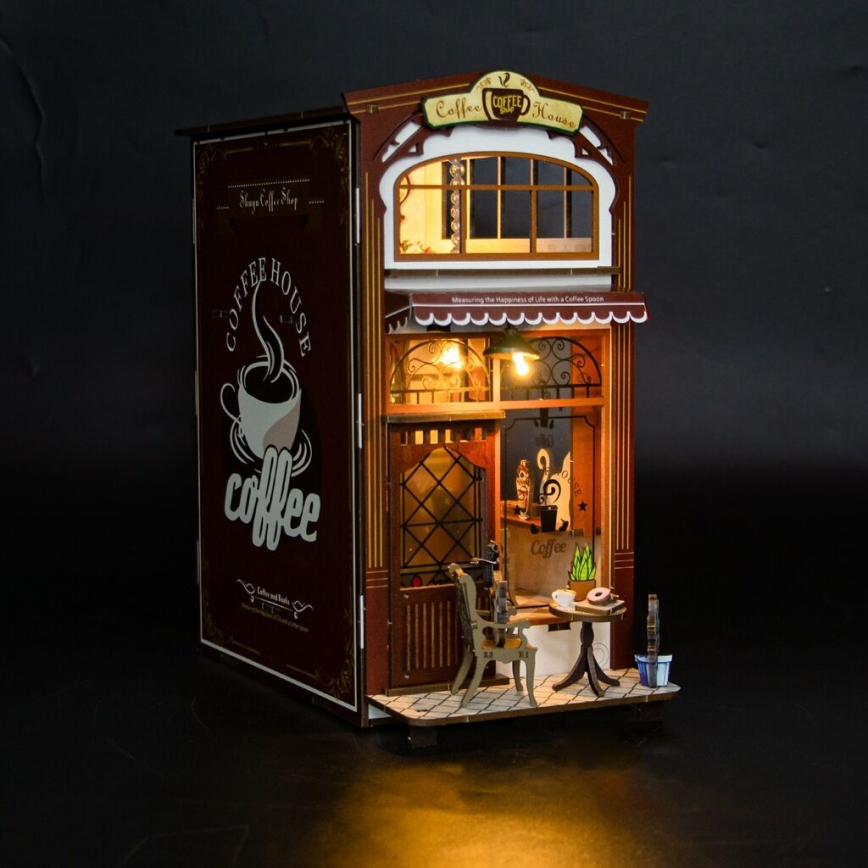 2Kids Toys - Quebra-cabeça 3D LED Suporte para Livros Café 2xAAA