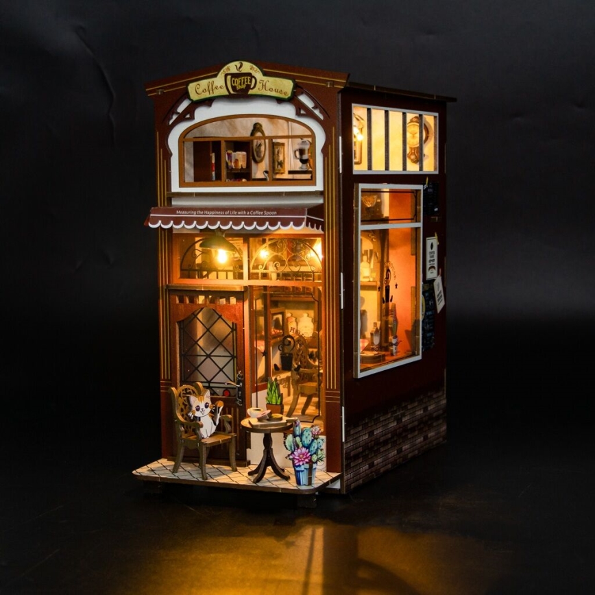 2Kids Toys - Quebra-cabeça 3D LED Suporte para Livros Café 2xAAA