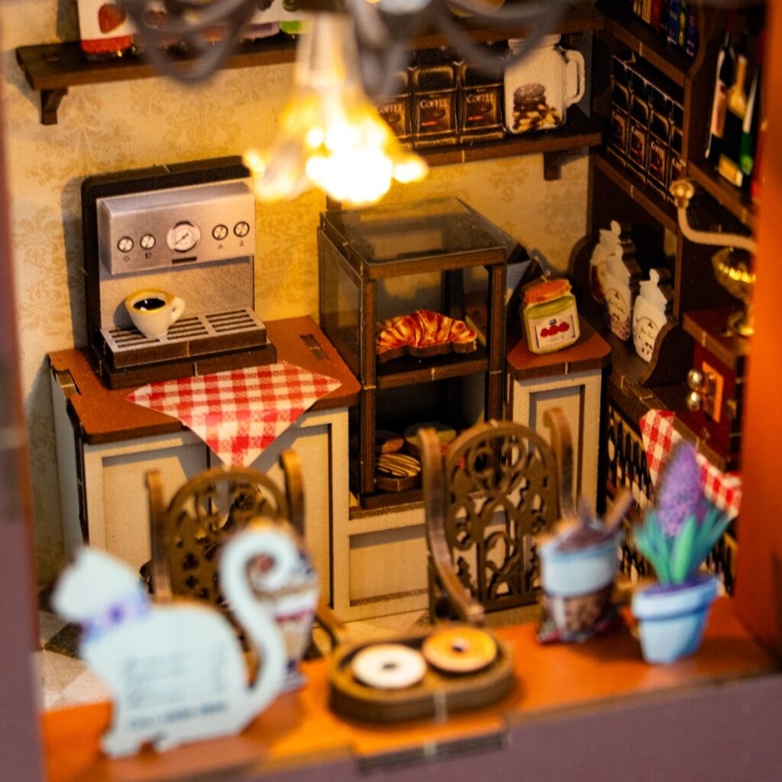 2Kids Toys - Quebra-cabeça 3D LED Suporte para Livros Café 2xAAA