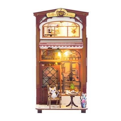 2Kids Toys - Quebra-cabeça 3D LED Suporte para Livros Café 2xAAA