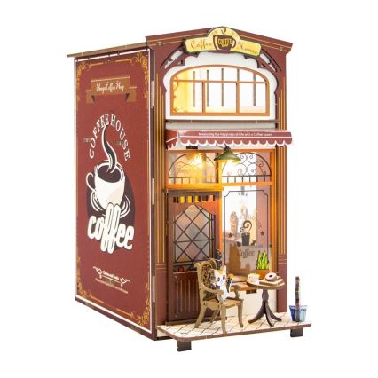 2Kids Toys - Quebra-cabeça 3D LED Suporte para Livros Café 2xAAA