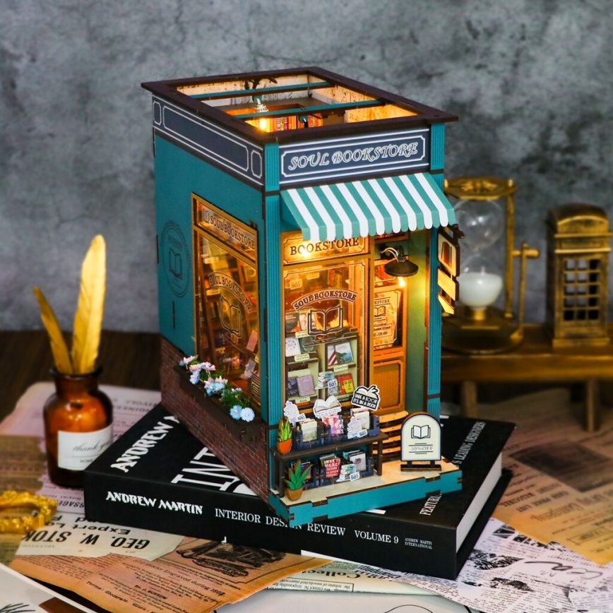 2Kids Toys - Quebra-cabeça 3D LED Suporte para Livros Livraria da Alma 2xAAA