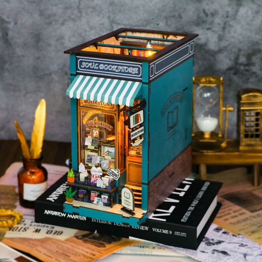 2Kids Toys - Quebra-cabeça 3D LED Suporte para Livros Livraria da Alma 2xAAA