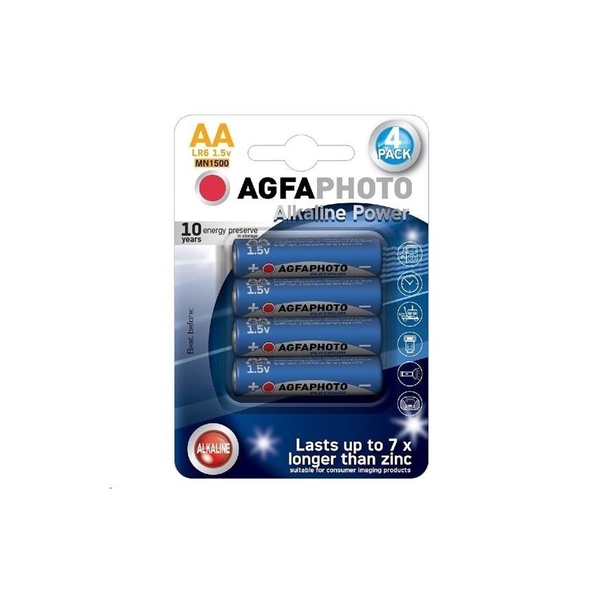 4 pçs Pilha alcalina AA 1,5V