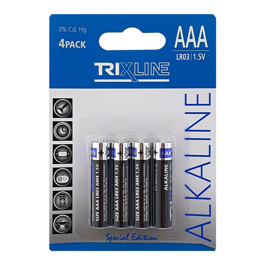 4 Pilhas de alcalina AAA 1,5V