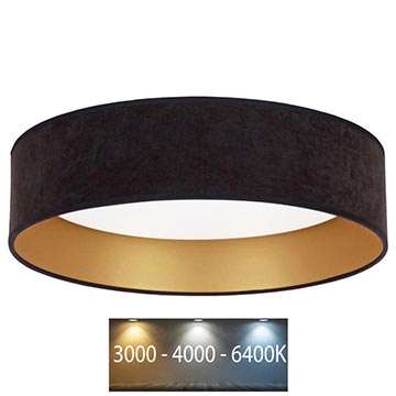 Brilagi - Iluminação de teto LED VELVET LED/24W/230V d. 40 cm 3000/4000/6400K preta/dourada