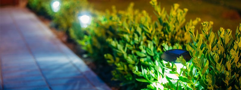 Iluminação solar para terraço e jardim