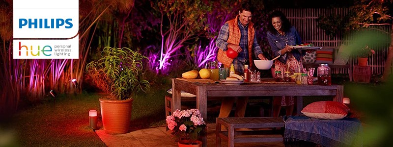 Mude o aspecto do seu jardim com a iluminação exterior Philips Hue