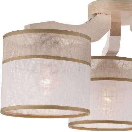 Abajur de substituição para lustre, candeeiro de mesa e candeeiro de parede ANDREA E27 d. 16 cm bege/cinzento