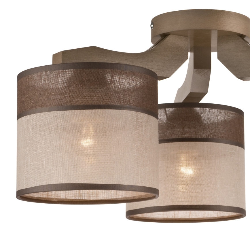 Abajur de substituição para lustre, candeeiro de pé e candeeiro de parede ANDREA E27 d. 16 cm castanho/bege