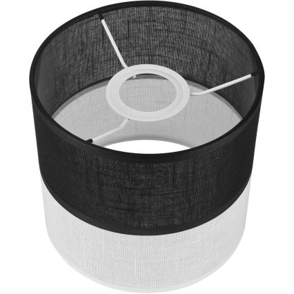 Abajur de substituição para lustre, candeeiro de parede e candeeiro de mesa ANDREA E27 d. 16 cm preto/branco