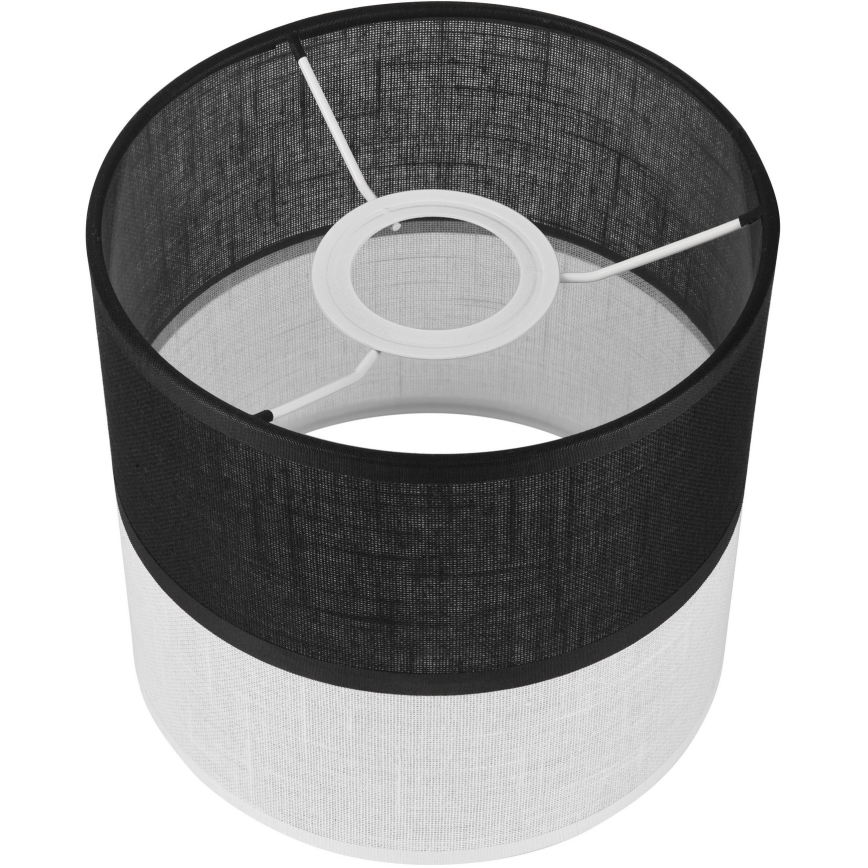 Abajur de substituição para lustre, candeeiro de parede e candeeiro de mesa ANDREA E27 d. 16 cm preto/branco