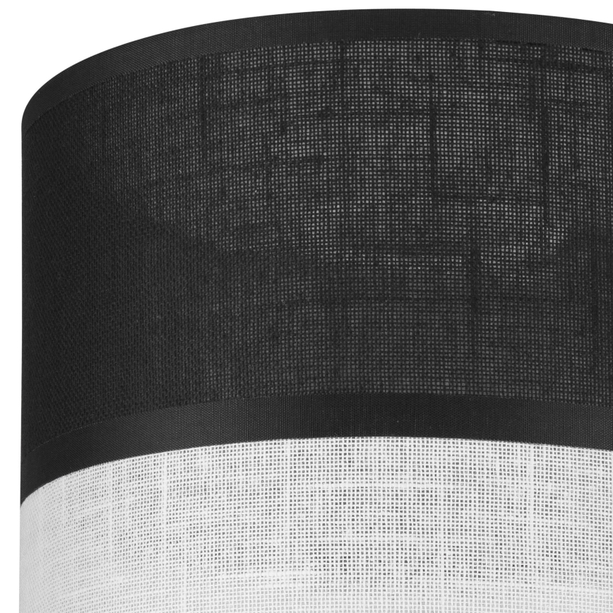 Abajur de substituição para lustre, candeeiro de parede e candeeiro de mesa ANDREA E27 d. 16 cm preto/branco