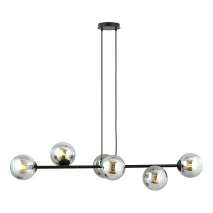 Abajur de substituição para lustre e candeeiro de parede ROSSI diâmetro 14 cm cinzento/fumado
