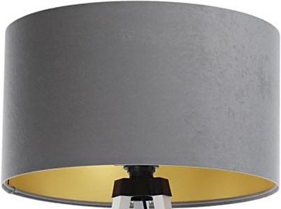 Abajur para candeeiro de pé STANDART E27 diâmetro 45 cm cinzento/dourado