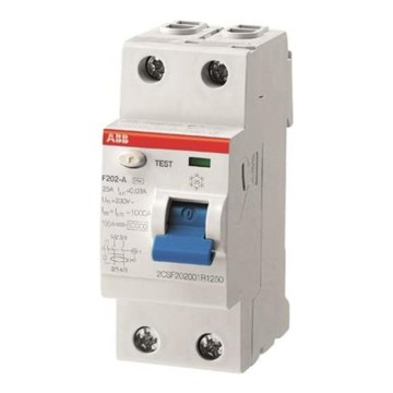 ABB 2CSF202101R1250 - Dispositivo de corrente residual F202 A-25/0.03 2 pólos 25A 230V