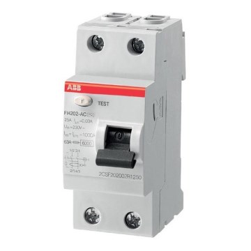 ABB 2CSF202102R1250 - Dispositivo de corrente residual FH202 A-25/0.03 2 pólos 25A 230V