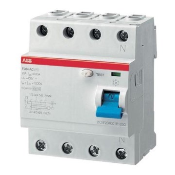 ABB 2CSF204101R1250 - Dispositivo de corrente residual F204 trifásico 25A 400V