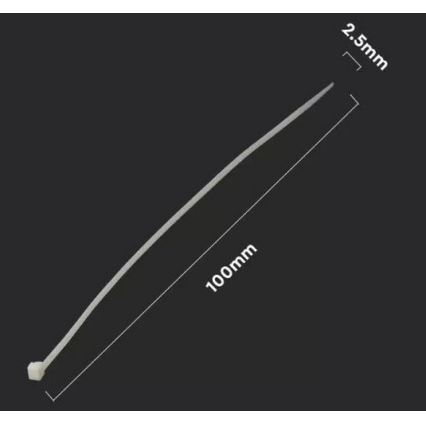 Abraçadeira de plástico 2,5x100mm 100pcs branca