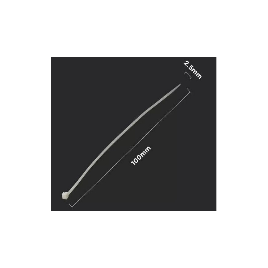 Abraçadeira de plástico 2,5x100mm 100pcs branca