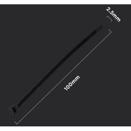 Abraçadeira de plástico 2,5x100mm 100pcs preta