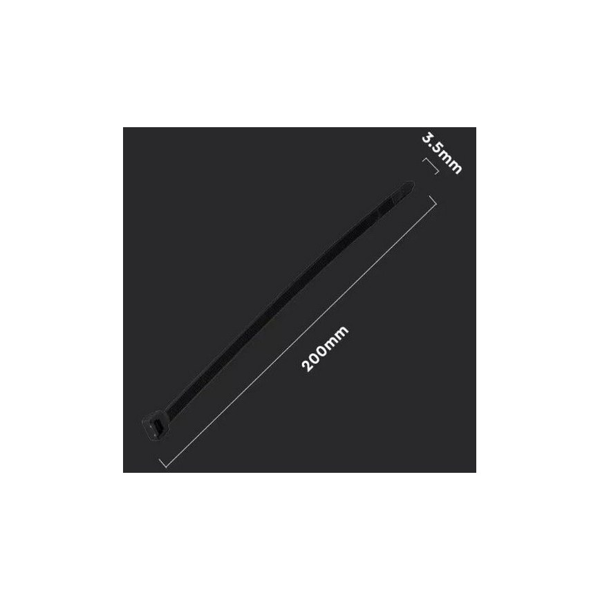 Abraçadeira de plástico 3,5x200mm 100pcs preta