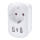 Adaptador de viagem para os EUA 230 V com 2x USB-A e 1x USB-C