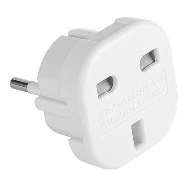 Adaptador de Viagem UK/EU 230V branco