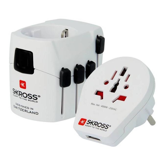 Adaptador universal de viagem para o mundo inteiro 230V + porta USB