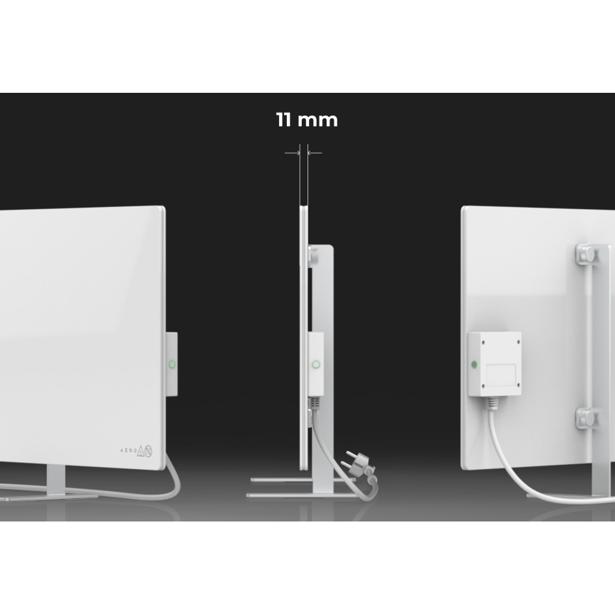 AENO - Painel elétrico de infravermelhos inteligente 700W temporizador/termóstato IP44 Wi-fi branco
