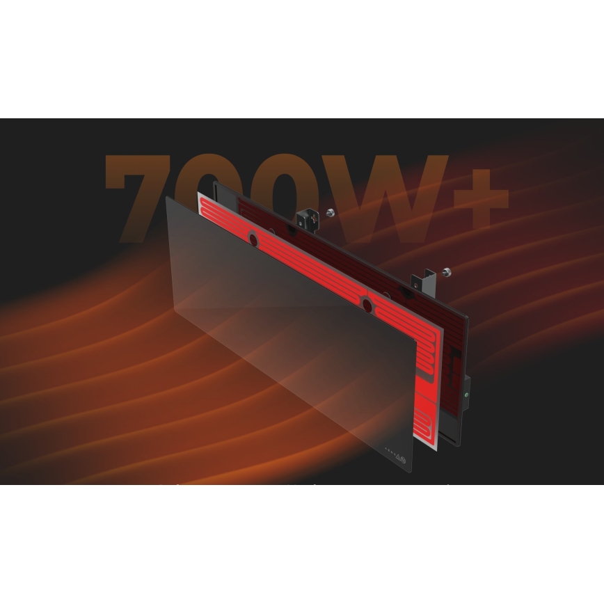 AENO - Painel elétrico de infravermelhos inteligente 700W temporizador/termóstato IP44 Wi-fi preto