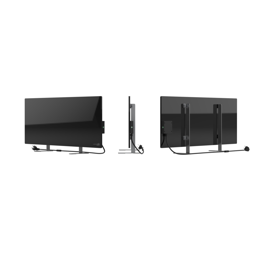 AENO - Painel elétrico de infravermelhos inteligente 700W temporizador/termóstato IP44 Wi-fi preto