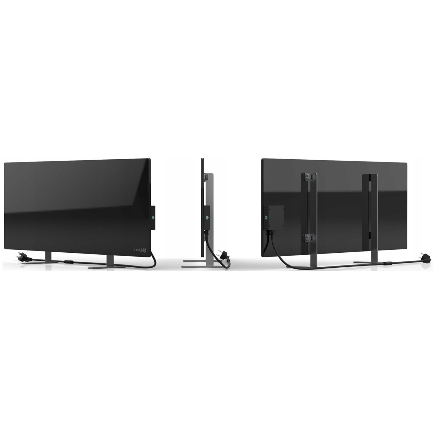 AENO - Painel elétrico de infravermelhos inteligente com ecrã LED 700W temporizador/termóstato IP44 Wi-fi preto