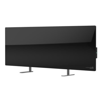 AENO - Painel elétrico de infravermelhos inteligente com ecrã LED 700W temporizador/termóstato IP44 Wi-fi preto