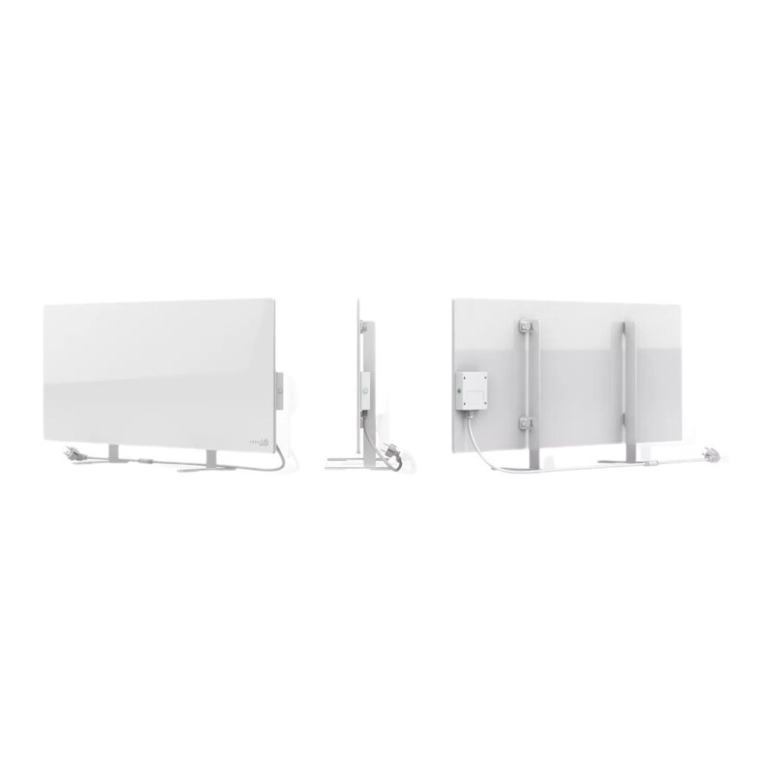 AENO - Painel elétrico de infravermelhos inteligente com LED ecrã 700W temporizador/termóstato IP44 Wi-fi branco