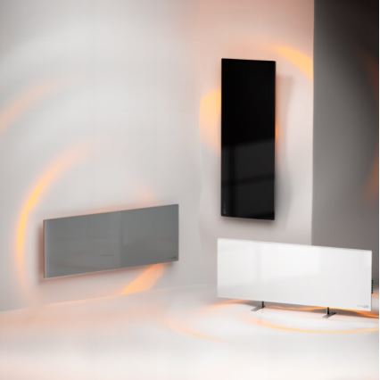 AENO - Painel elétrico de infravermelhos inteligente com LED ecrã 700W temporizador/termóstato IP44 Wi-fi branco