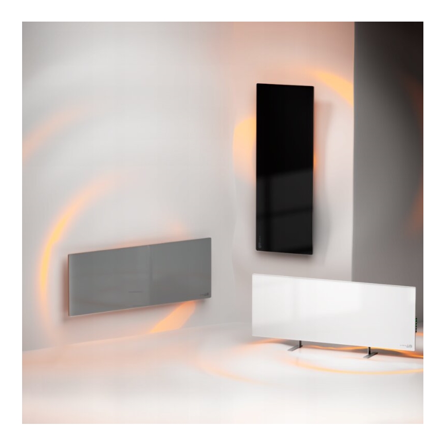 AENO - Painel elétrico de infravermelhos inteligente com LED ecrã 700W temporizador/termóstato IP44 Wi-fi branco