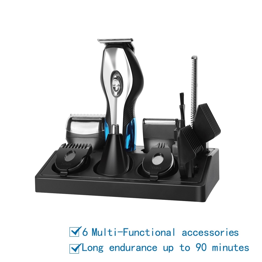 Aigostar - Aparador de cabelo com acessórios 6em1 5W/5V preto