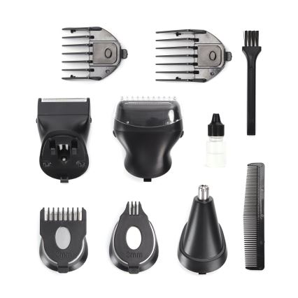 Aigostar - Aparador de cabelo com acessórios 6em1 5W/5V preto