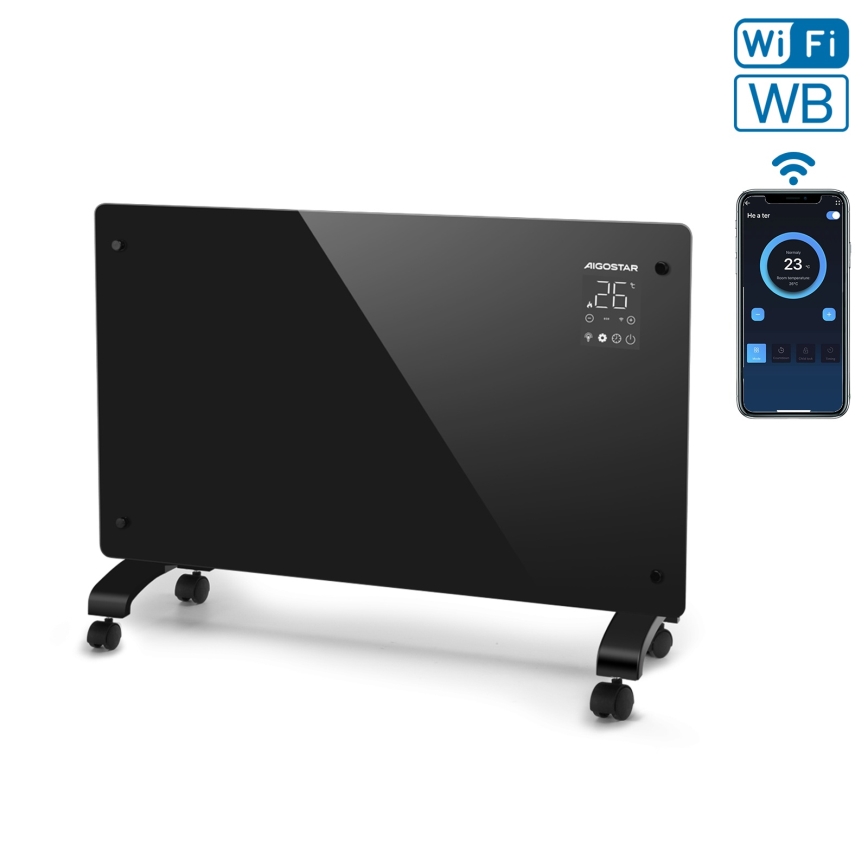 Aigostar - Aquecedor eléctrico/convector inteligente 2000W Wi-Fi