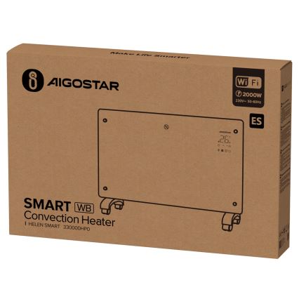 Aigostar - Aquecedor eléctrico/convector inteligente 2000W Wi-Fi
