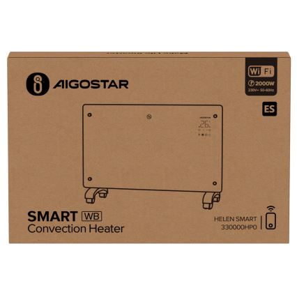 Aigostar - Aquecedor eléctrico/convector inteligente 2000W Wi-Fi