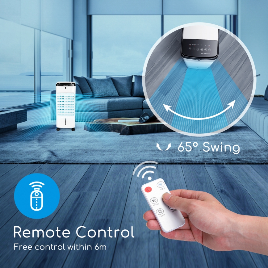 Aigostar - Ar Condicionado Evaporativo 60W/230V branco/preto + controlo remoto