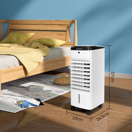 Aigostar - Arrefecedor de ar 60W/230V branco/preto + comando